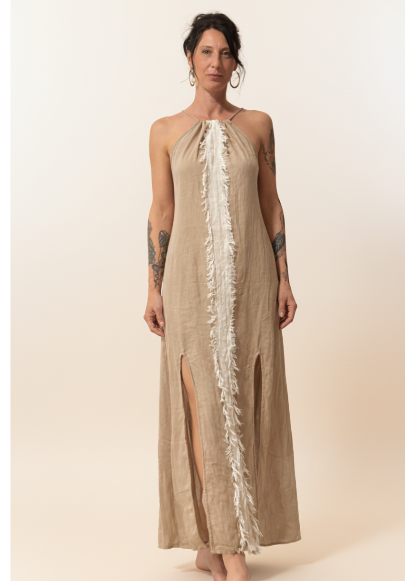 Goa Fringe Dress Natural - Verticale