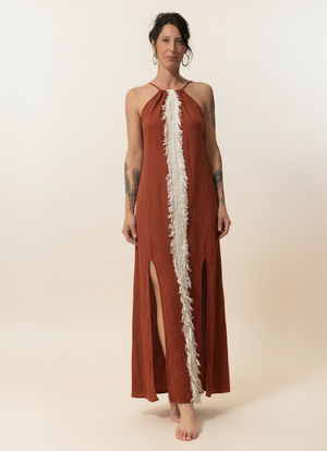 Goa Fringe Dress Terracotta