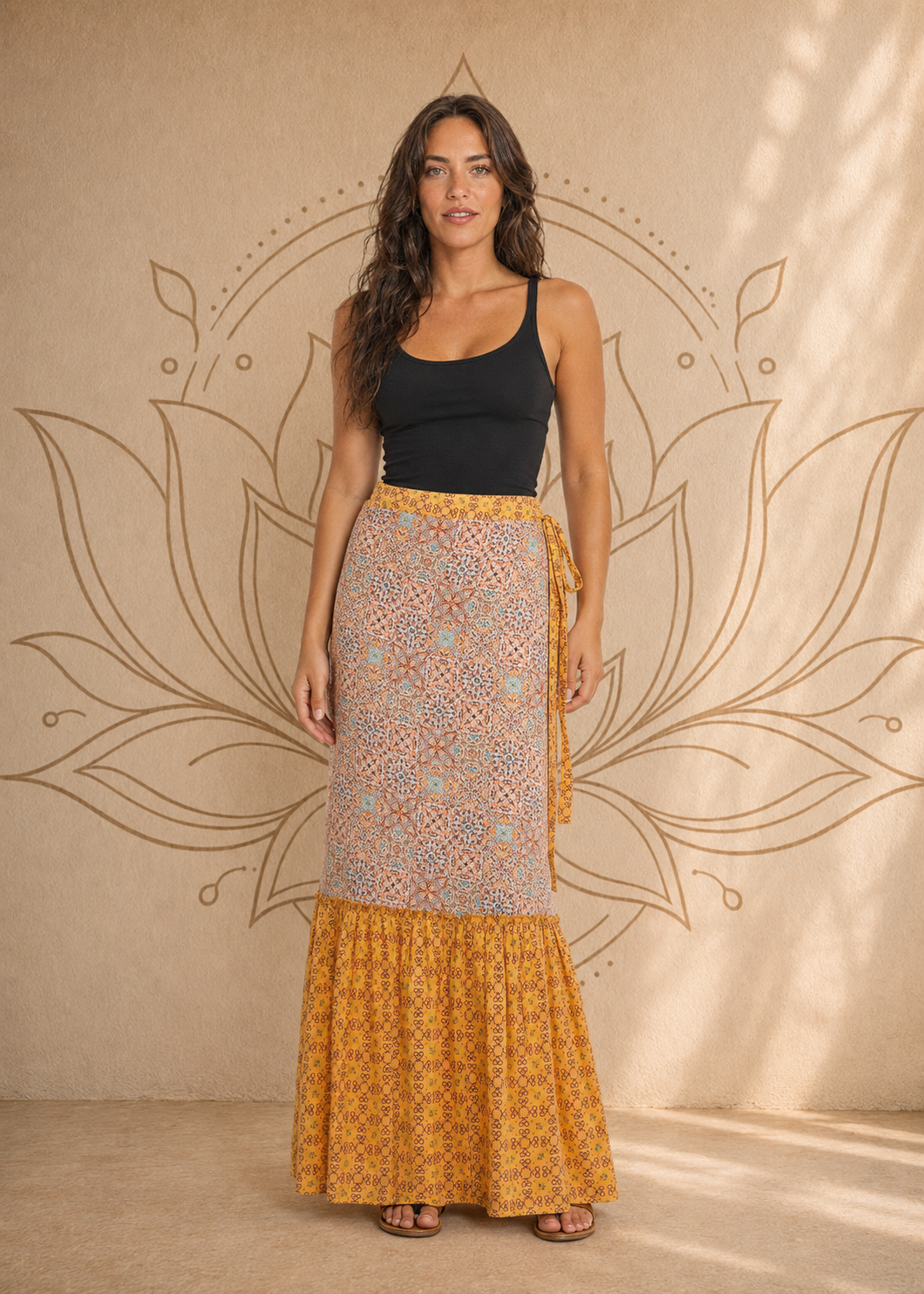 S23SK05 - Majolica Tree Baba Design long skirt