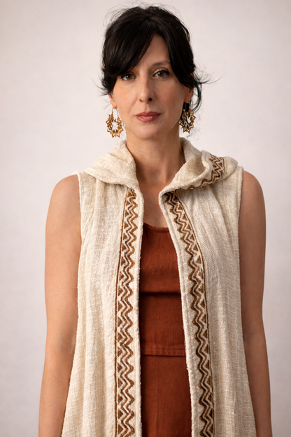 Orecchini Fiore dei Chakra in Ottone con 7 Pietre Naturali - Mandala Spirituale Artigianale