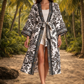 Kimono with tropical background - barefoot