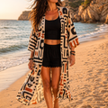 Kimono Lungo Afro Sand Stampa Etnica - Baba Design