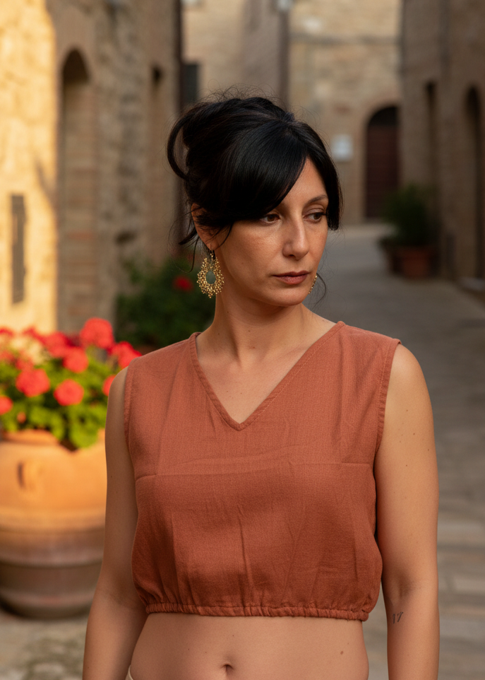 Nomad Short Top Terracotta - Borgo Italiano