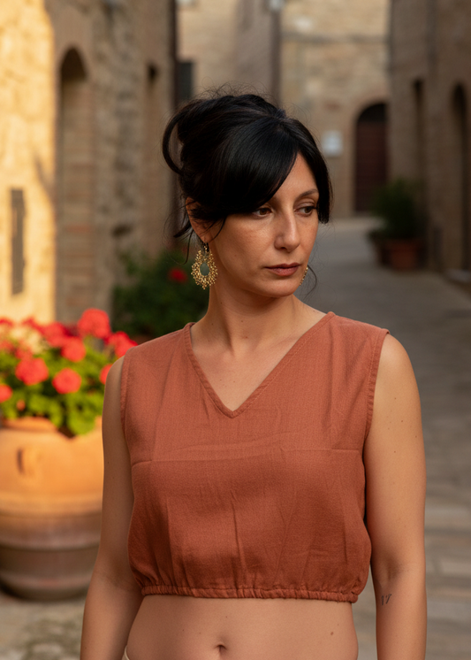 Nomad Short Top Terracotta - Borgo Italiano