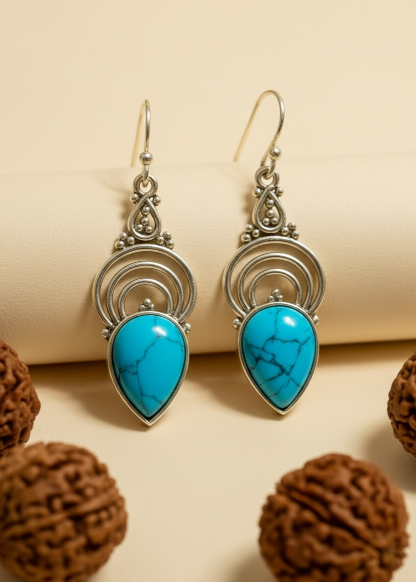 Orecchini argento Anima Celeste turchese 