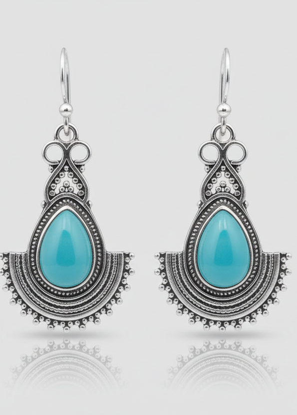 Orecchini turchese verticale