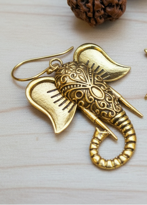 Orecchini Ganesh ottone dorato
