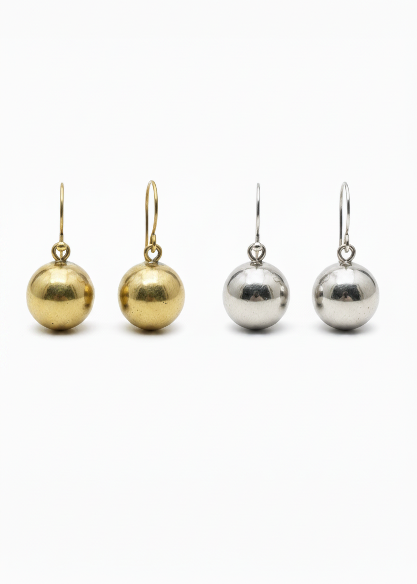 Orecchini Spheres – Copertina Ottone e Argento