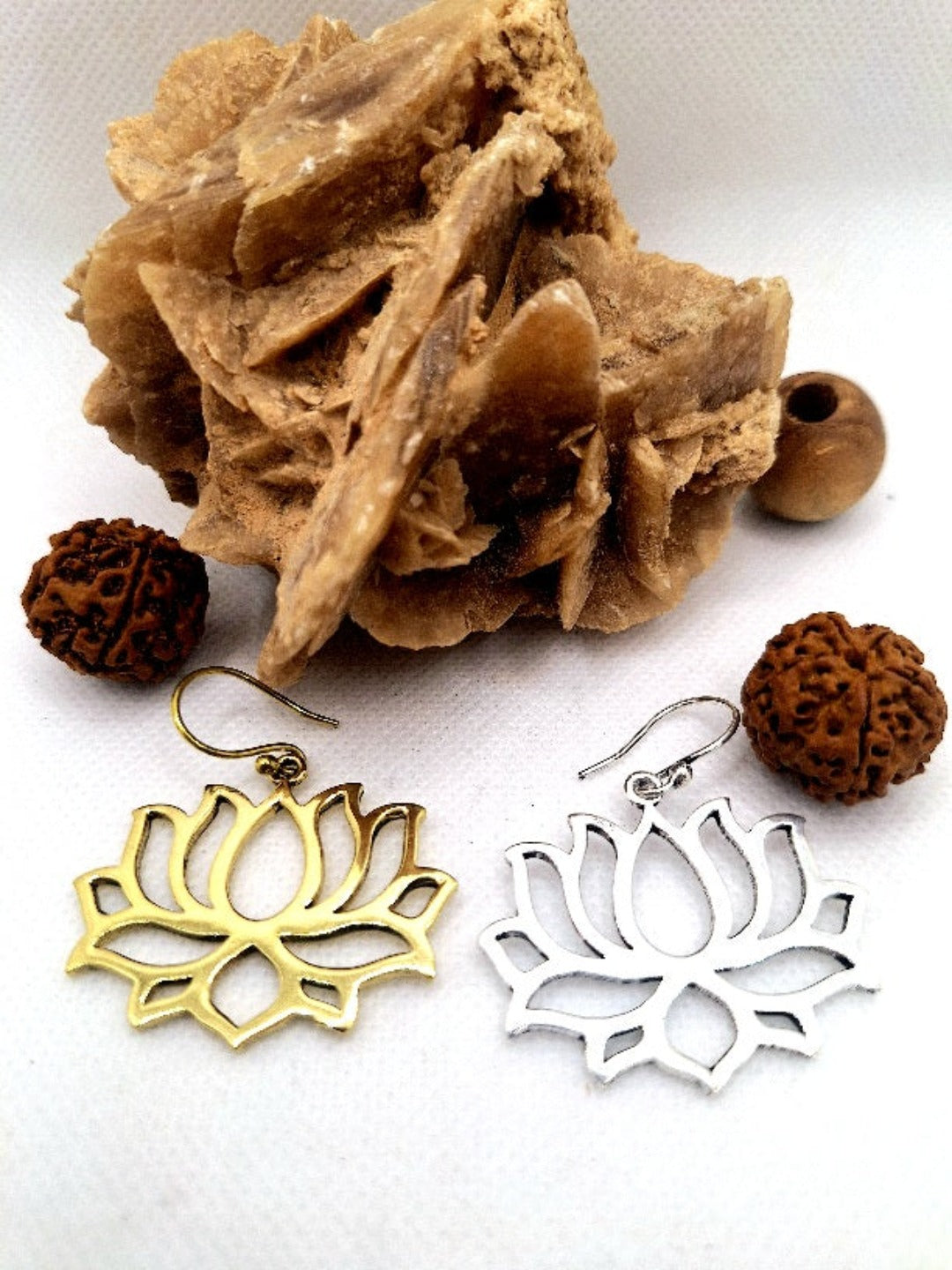 Lotus Flower Pendant Earrings