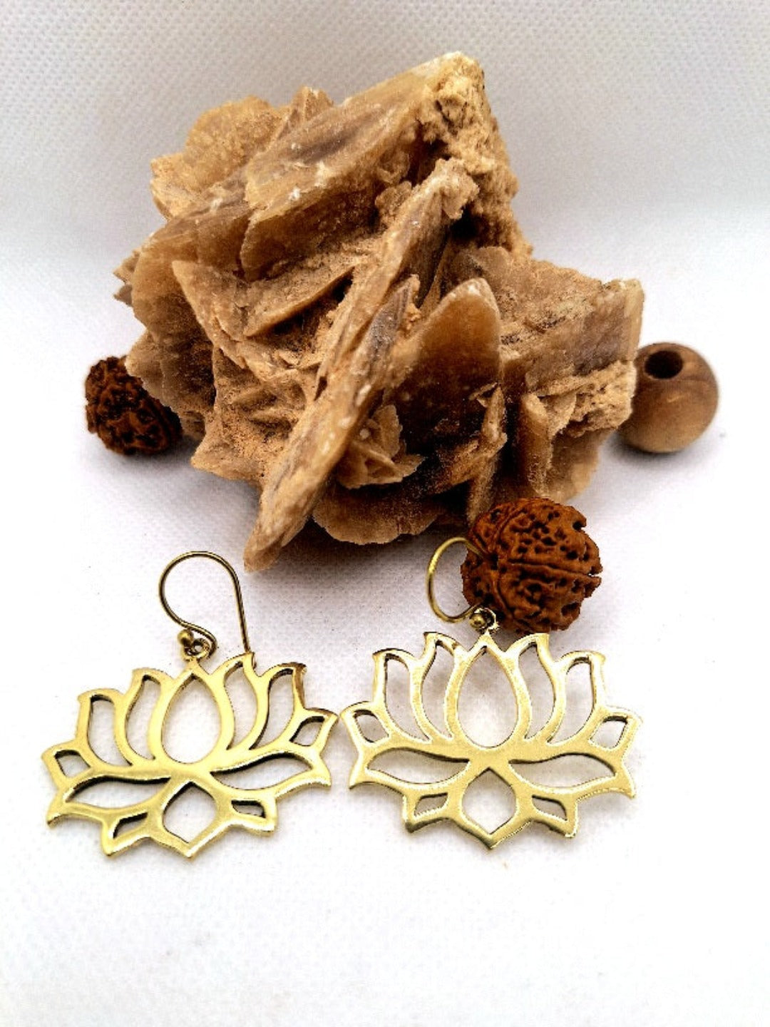 Lotus Flower Pendant Earrings
