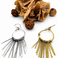 Orecchini Penelope – Pendenti Boho con Raggi in Ottone o Bagno d'Argento