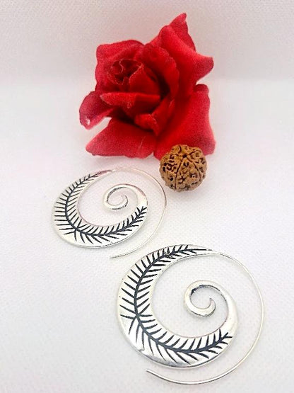 Leaf Spiral Earrings