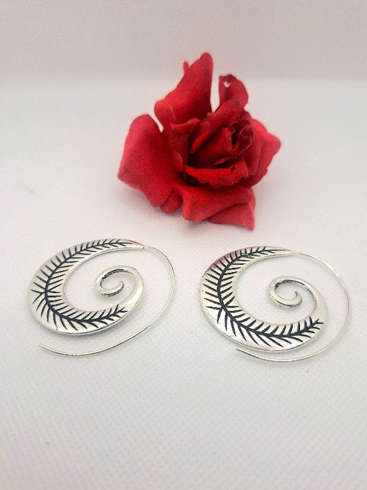 Leaf Spiral Earrings