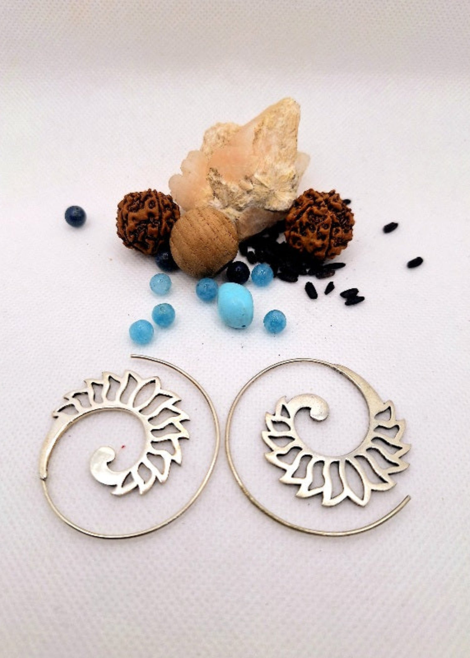 Orecchini Spirale Fiore di Loto - Gipsy Fashion Wear 