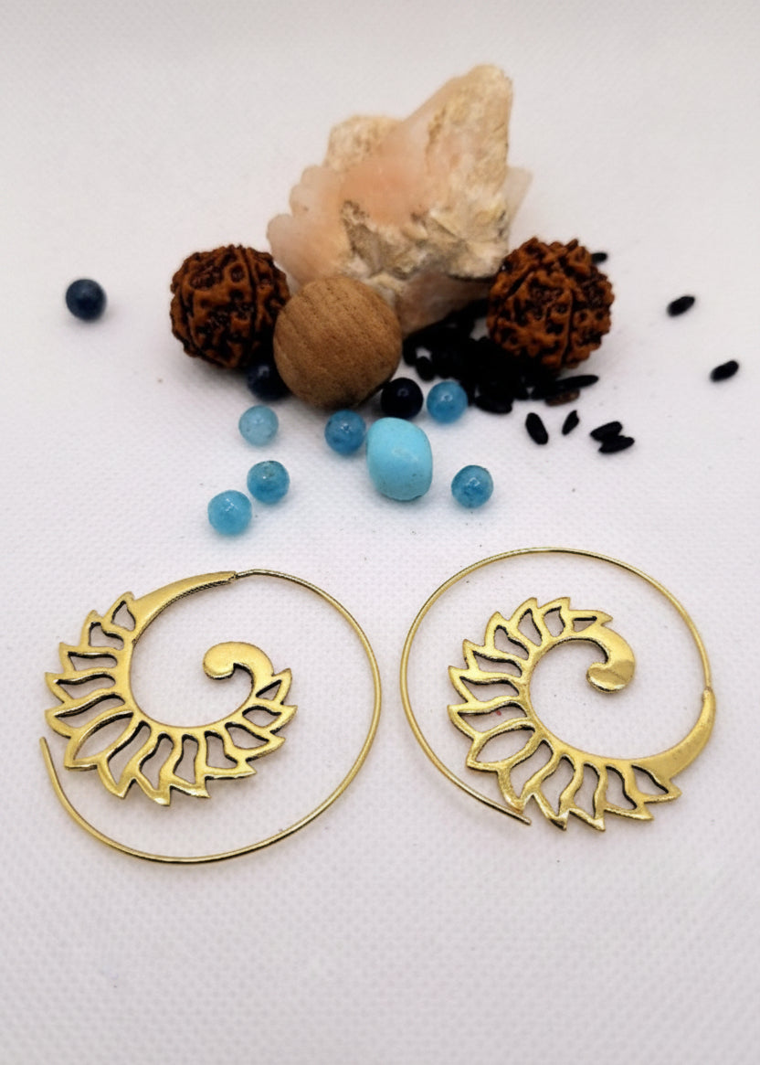 Orecchini Spirale Fiore di Loto - Gipsy Fashion Wear 