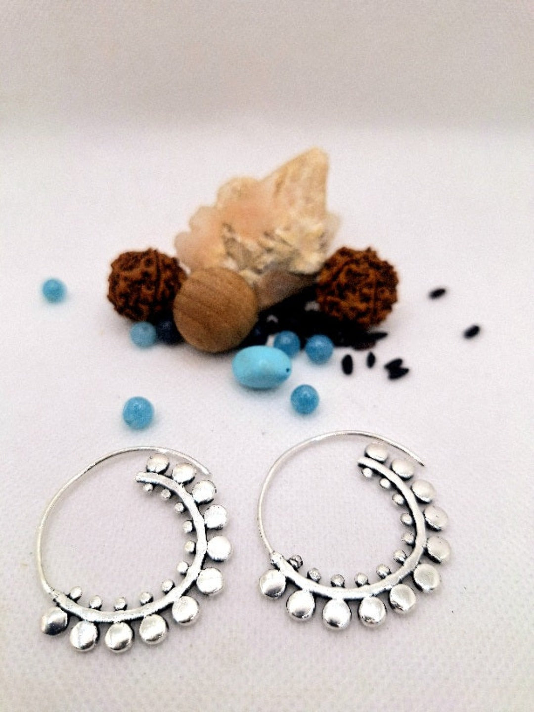 Spiral Earrings with Circles