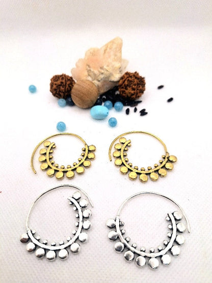 Spiral Earrings with Circles