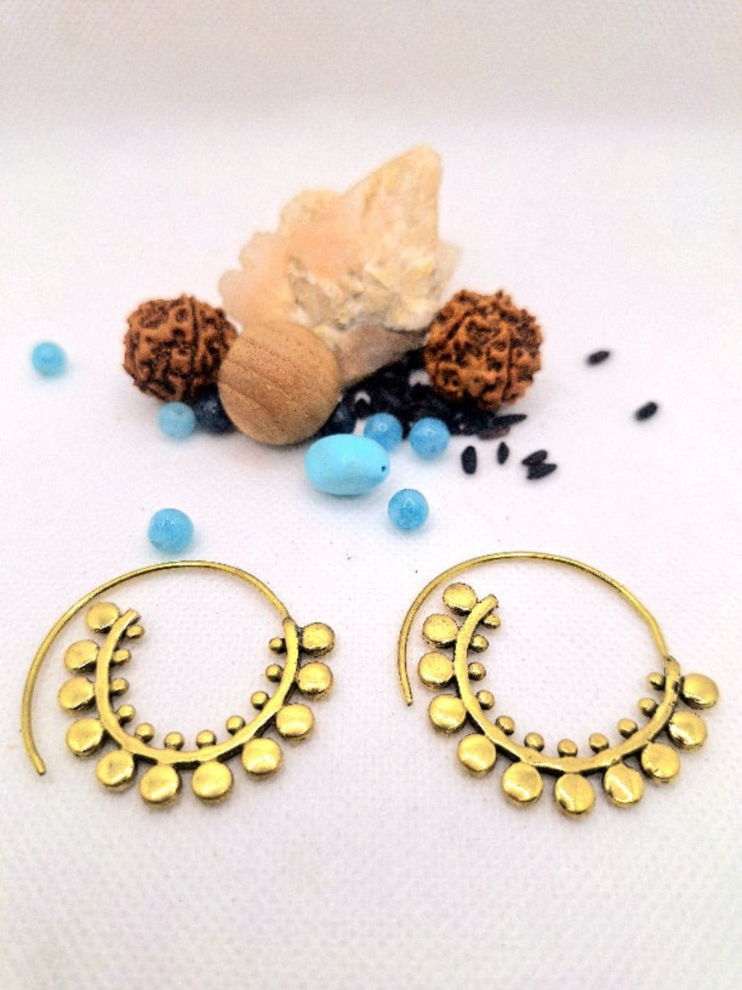 Spiral Earrings with Circles