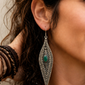Orecchini Gorgeous | Pendenti Argento con Onice Verde e Filigrana
