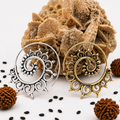 Orecchini Spirale Mandala - Bagno d'Argento e Ottone Boho Artigianali