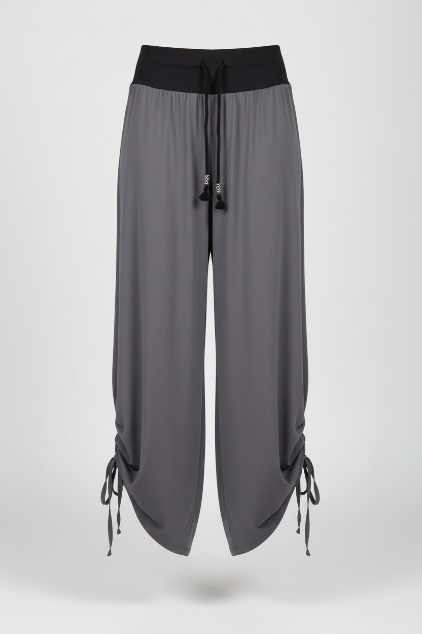 Pantalone grigio con dettagli neri