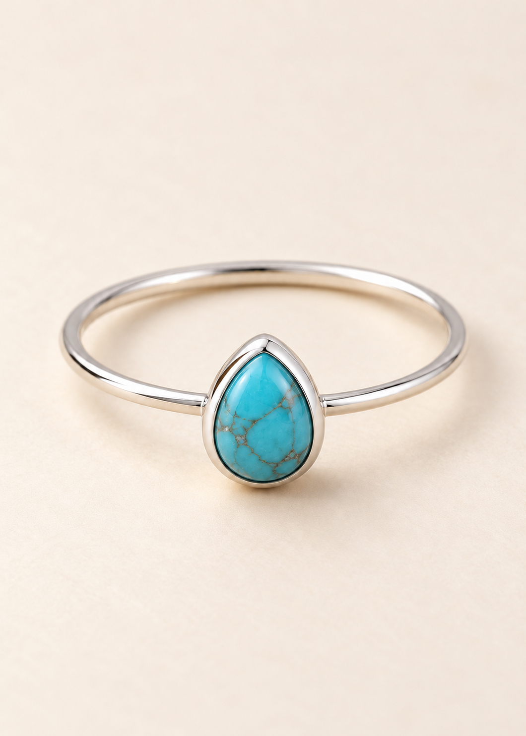 Rugiada Nomade – Anello in argento con turchese a goccia