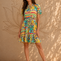 Vestito Corto Peony – Abito Boho a Manica Corta Baba Design