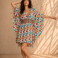 Kaftano Corto Endless Party – Baba Design | Pattern Anni '60 Bianco