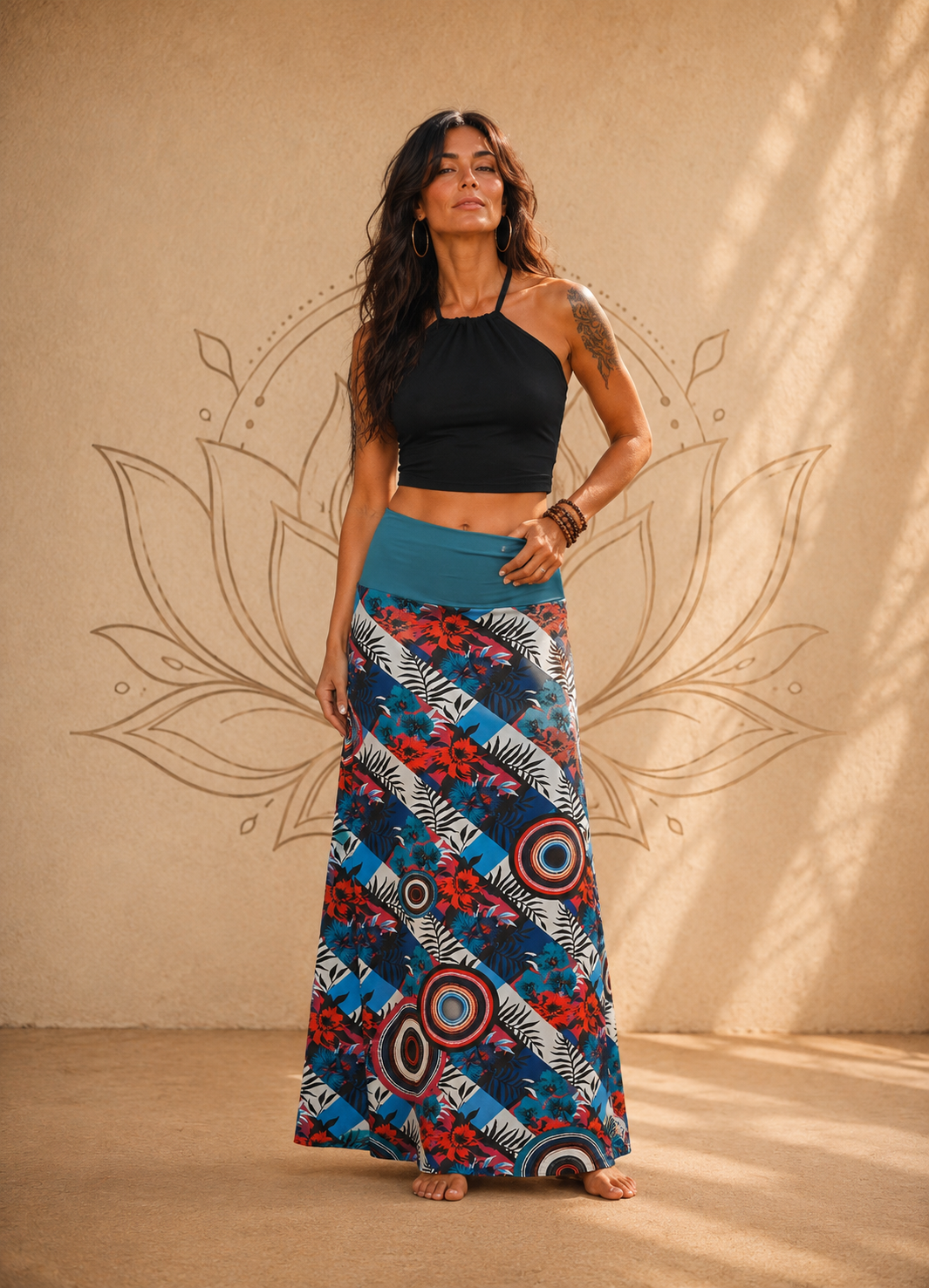 S23SK12 - Falda larga Dancing Barefoot Baba Design