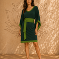 Vestito Midi Camellia Sunrise – Manica Pipistrello | Baba Design