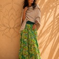 Gonna Lunga Camellia Sunrise – Viscosa, Linea Curvy, Pattern Floreale | Baba Design