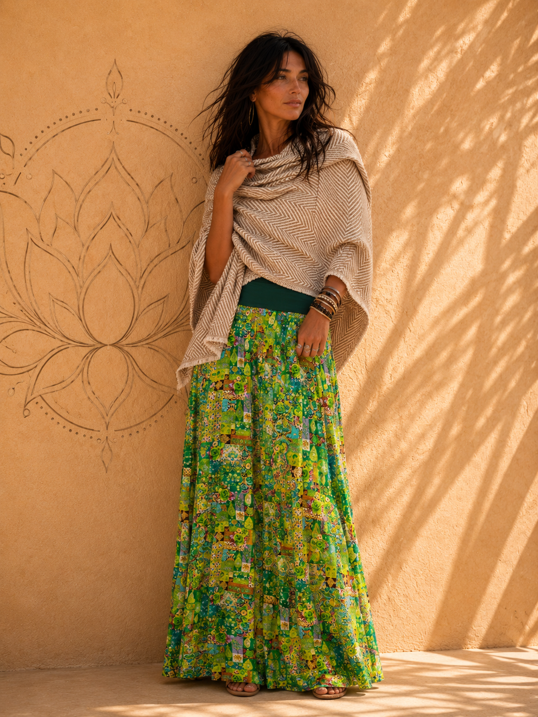 S24HBSK02 - Falda larga Camellia Sunrise Happy Baba de Baba Design