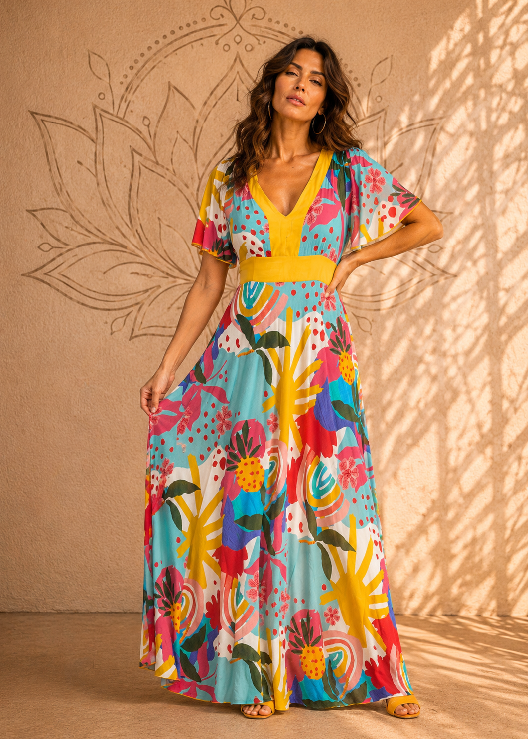 S25D07 - Sun Palette Maxi Dress by Baba Design