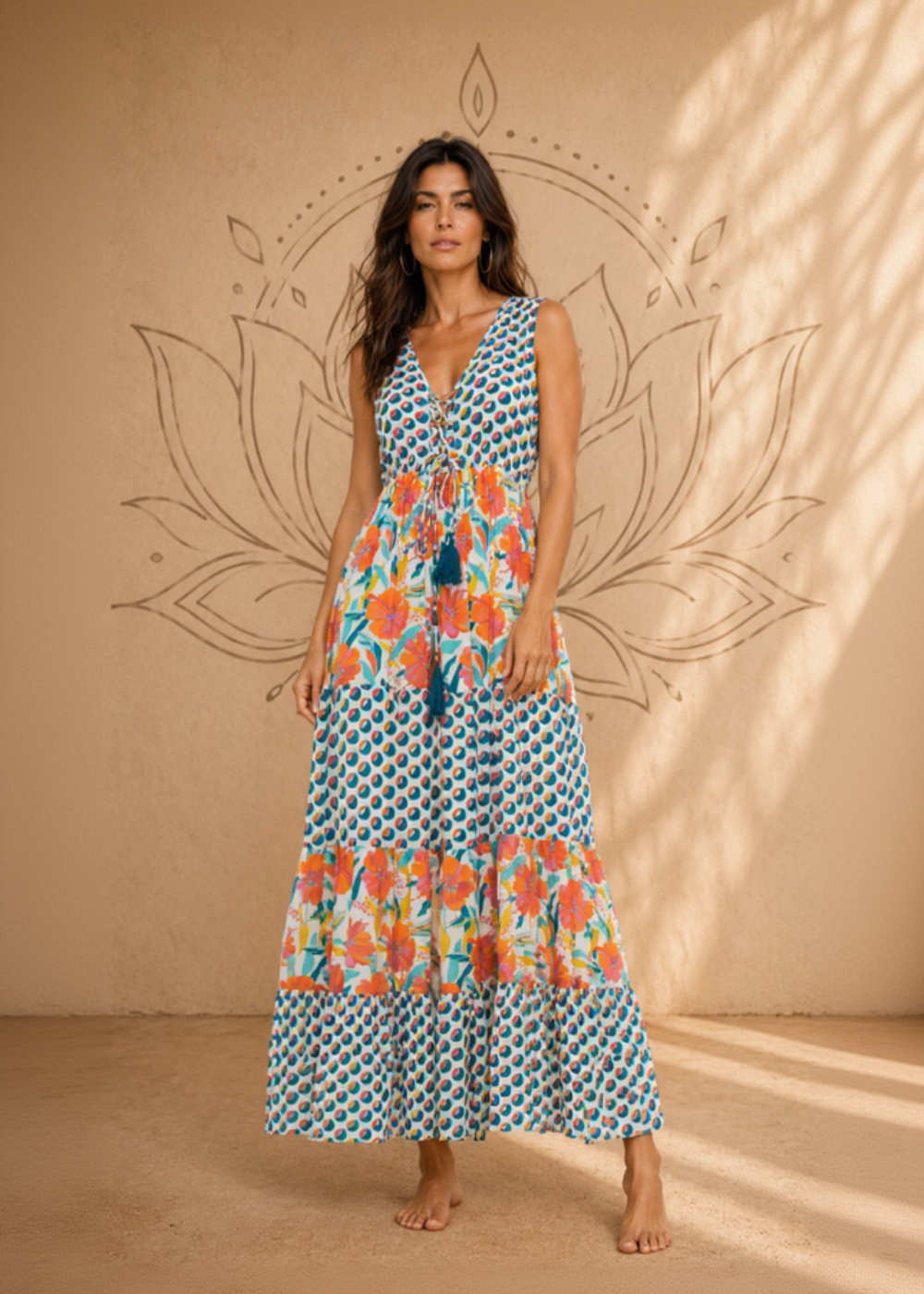 S25D09 - Flowers Paradise Long Dress by Baba Design
