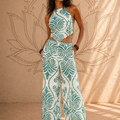 Pantaloni Palazzo Mermaid Treasure – Pattern Tribale Oro | Baba Design