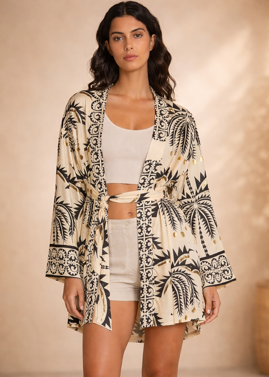 S26C700 - Kimono corto Palm Spark Baba Design