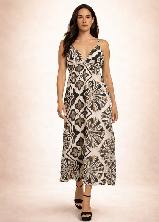 S26D416 - Vestito lungo Vanilla Pop Baba Design - Gipsy Fashion Wear 