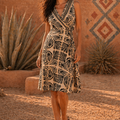 Vestito Corto Wrap Aztec Honey Fantasia Geometrica - Baba Design