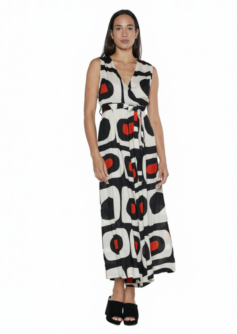 Geometric print dress front