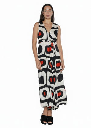 Geometric print dress front