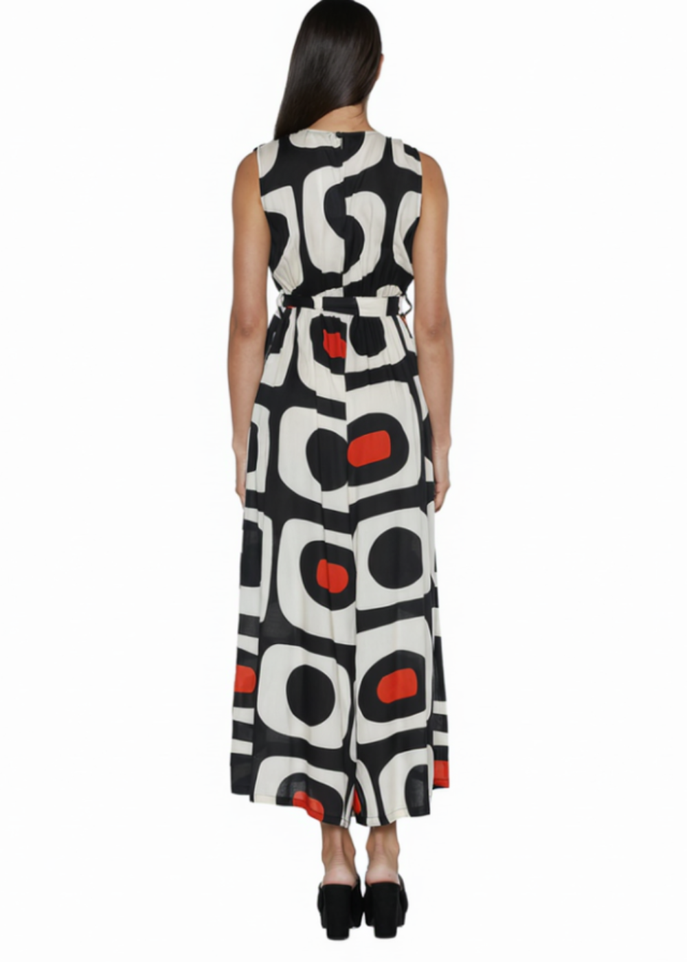Geometric print dress back