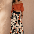 Afro Sand Palazzo Trousers with Geometric Print - Baba Design