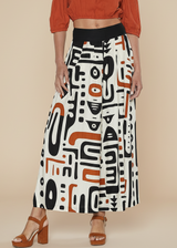 Pantalone palazzo con stampa tribale