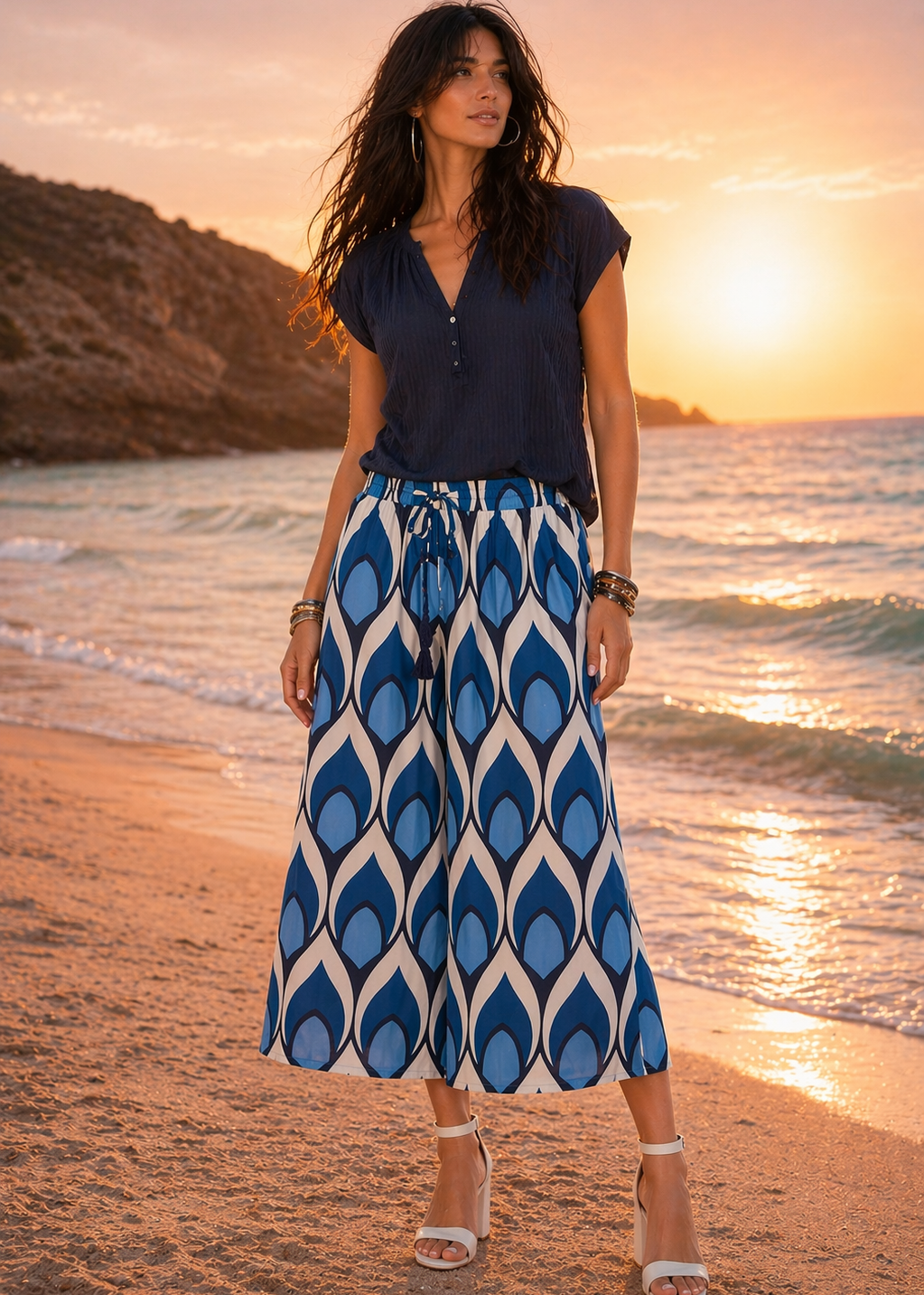 Ocean Halo Trousers Geometric Pattern - Baba Design