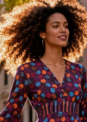 W24D07 - Vestito svasato Mural Visions di Baba Design - Gipsy Fashion Wear 