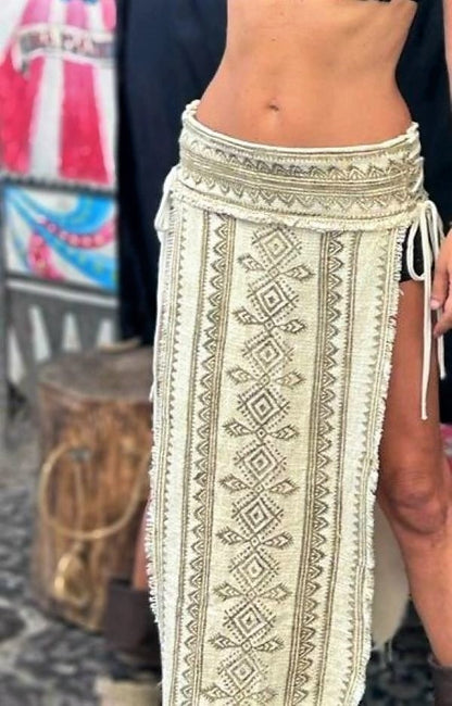 Tribal Block Print Skirt