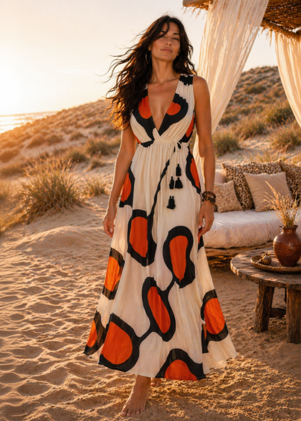 Vestito Lungo Sixty Drift Fantasia Geometrica - Baba Design