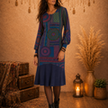 Vestito Sirena Bohemian Trip Baba Design – Manica a Sbuffo Pattern Psichedelico