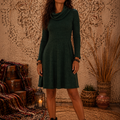 Vestito Varsavia – Tinta Unita Svasato Baba Design | Verde Petrolio