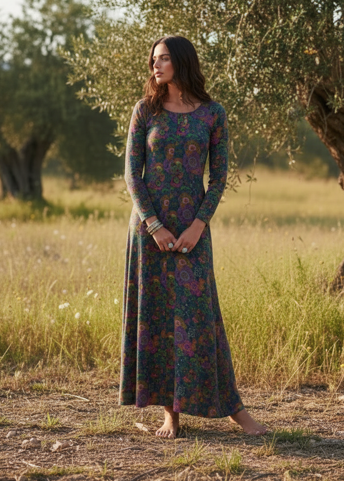 vestito lungo viscosa